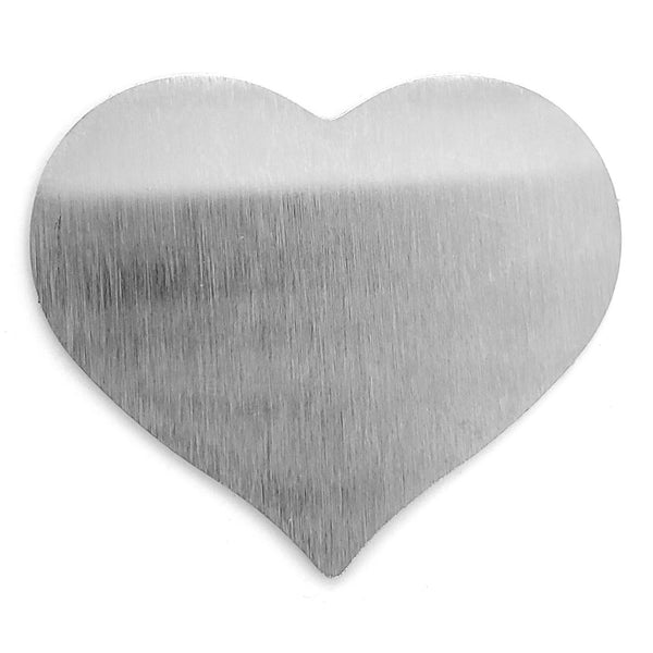 Stainless steel blank heart pendant brushed side.