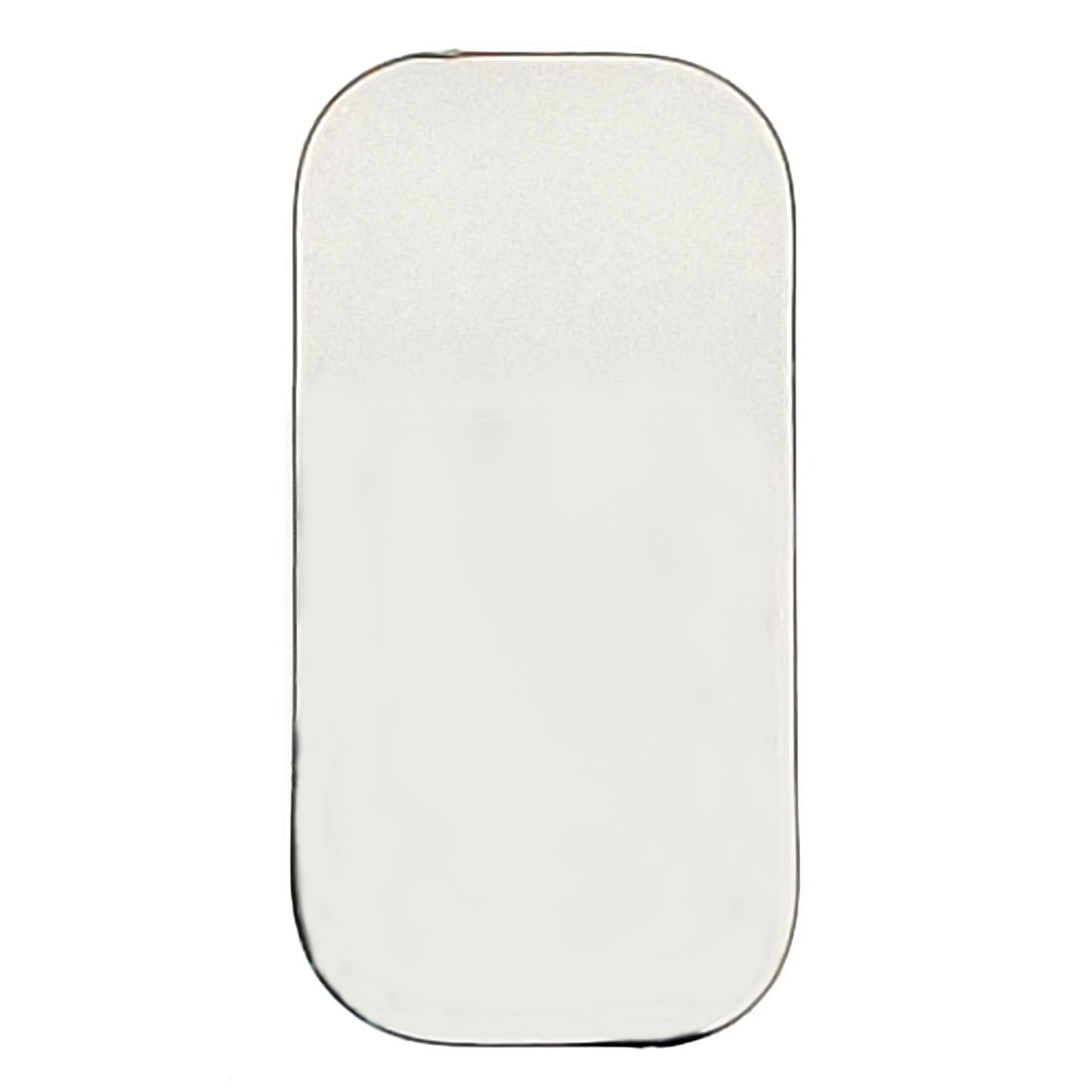 Stainless steel blank rounded rectangle pendant mirrored finished side.