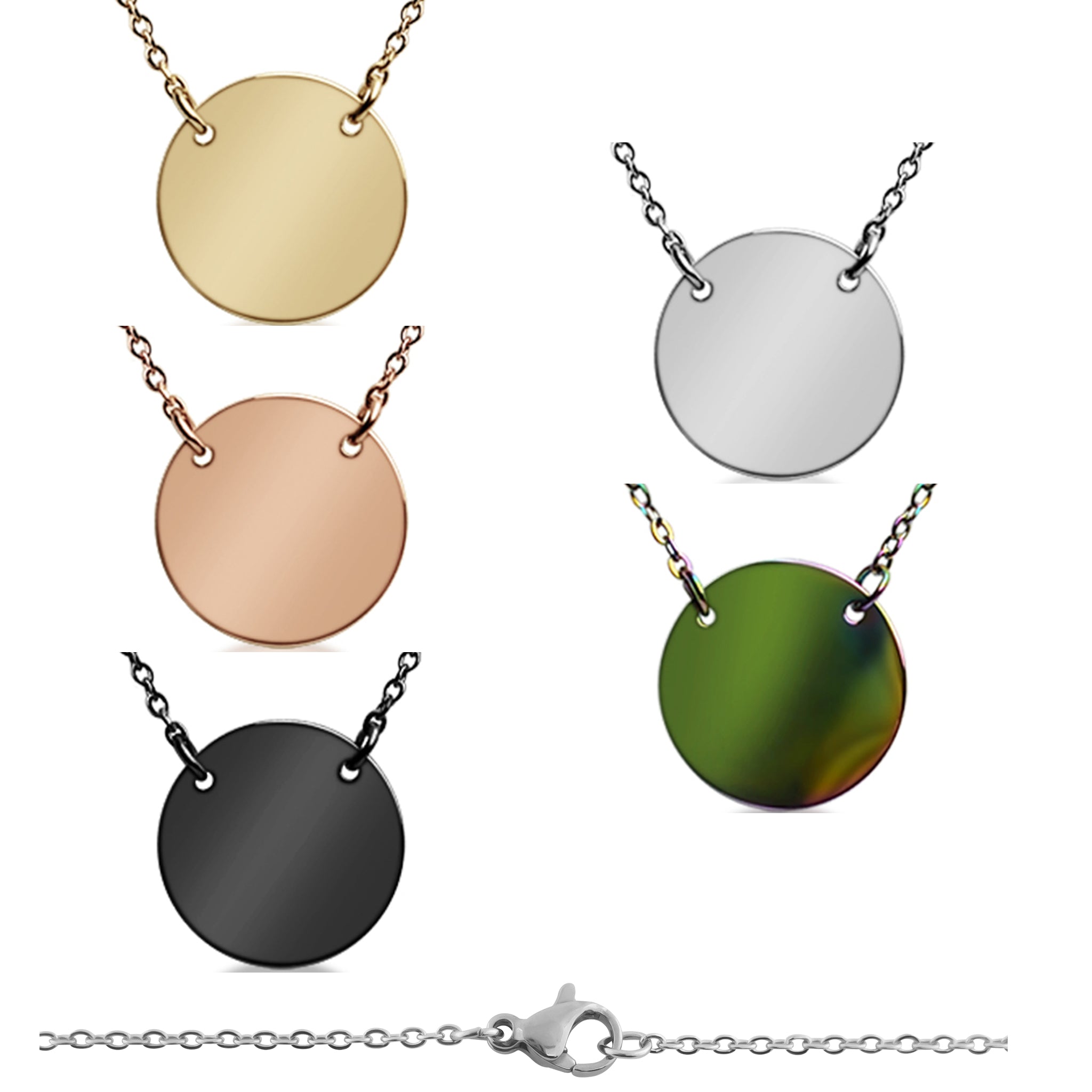 Stainless Steel Blank Circle Necklace / SBB0240