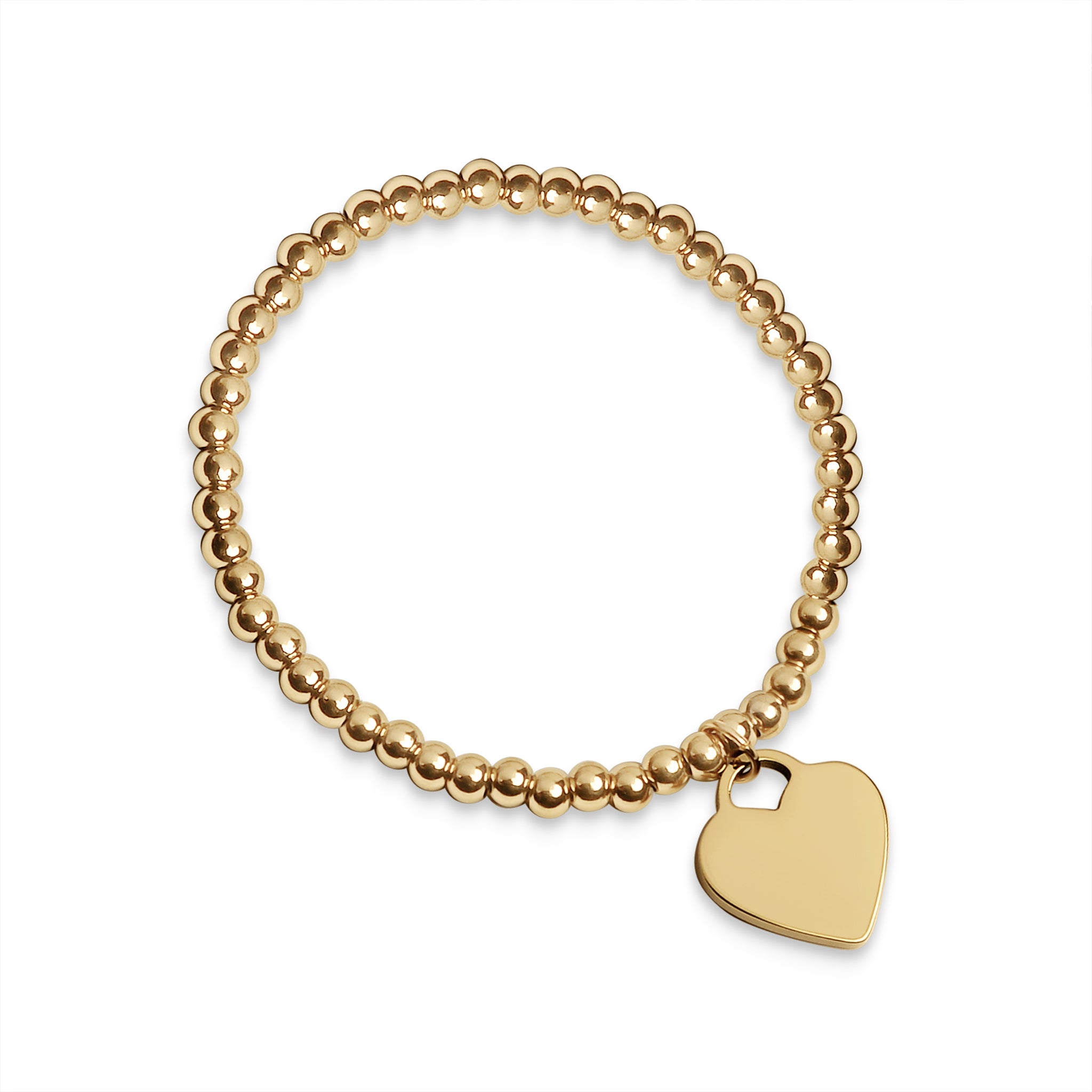 Jewelry Bracelet Stainless Website Bead Wholesale Heart Metal Steel Stretch Engravable |