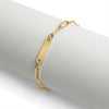 18K Gold Stainless Steel Engravable Paperclip Bar Bracelet