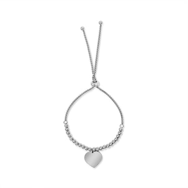 Stainless Steel Adjustable Engravable Heart Beaded Bracelet