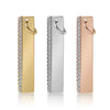 Stainless Steel Vertical Engravable Bar Charm Pendant with CZ