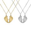 Stainless Steel Break Apart Engravable Heart Necklace Set
