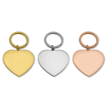 Engravable Heart Stainless Steel Keychain