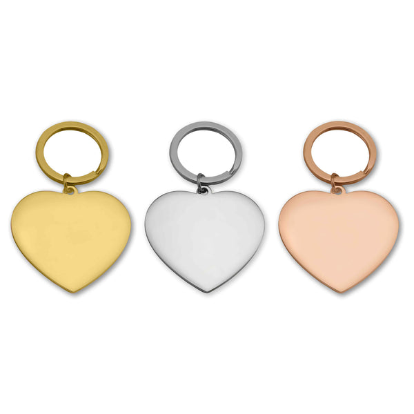 Engravable Heart Stainless Steel Keychain