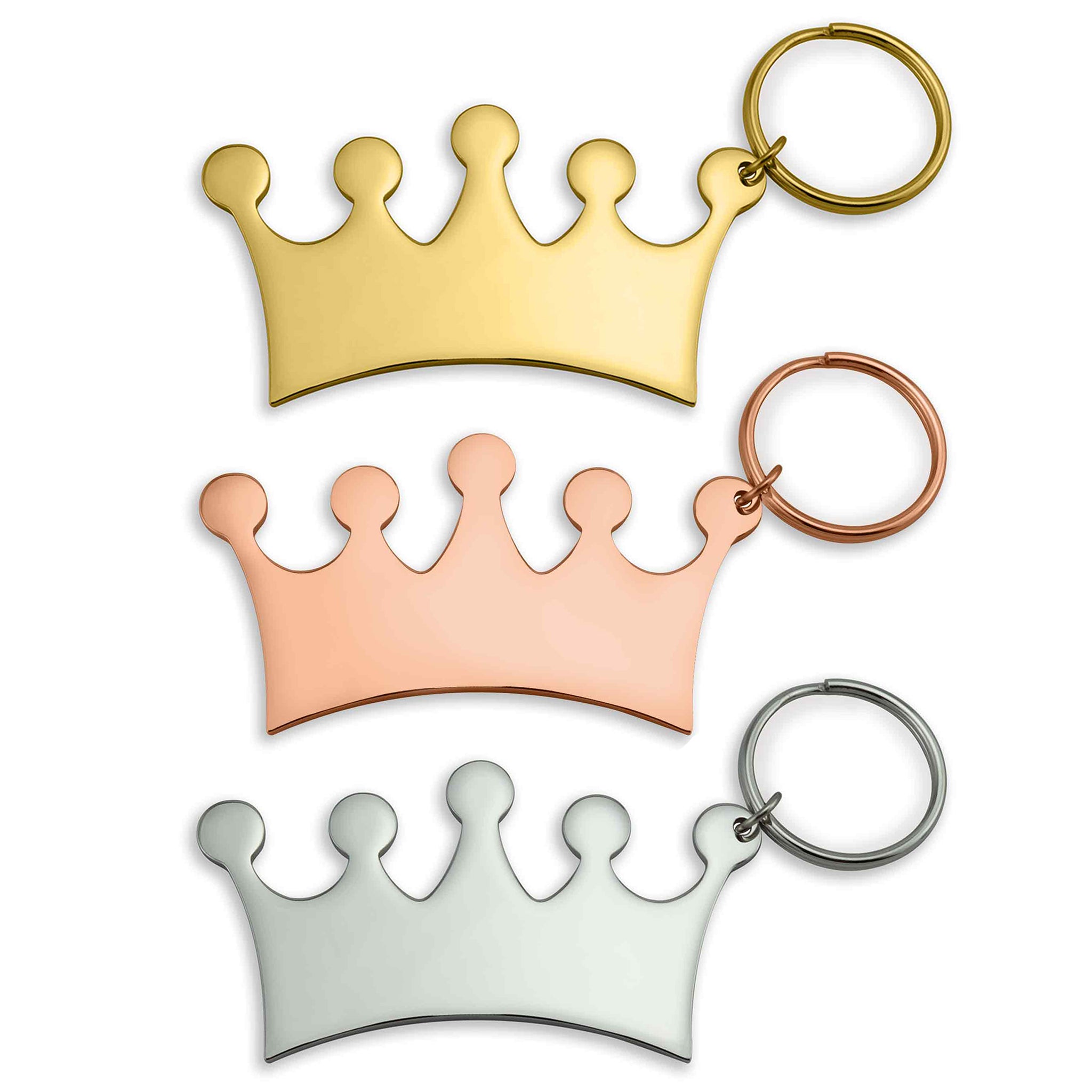 Engravable Crown Stainless Steel Keychain