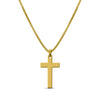 Stainless Steel Engravable Cross Pendant With 24" Rounded Box Chain