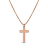 Stainless Steel Engravable Cross Pendant With 24" Rounded Box Chain