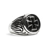 Stainless Steel Polished Maltese Cross Signet Ring / SCR0240