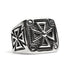 Stainless Steel Polished Maltese Cross Signet Ring / SCR1004