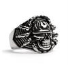 Polished Detailed Skull Stainless Steel Ring / SCR2006