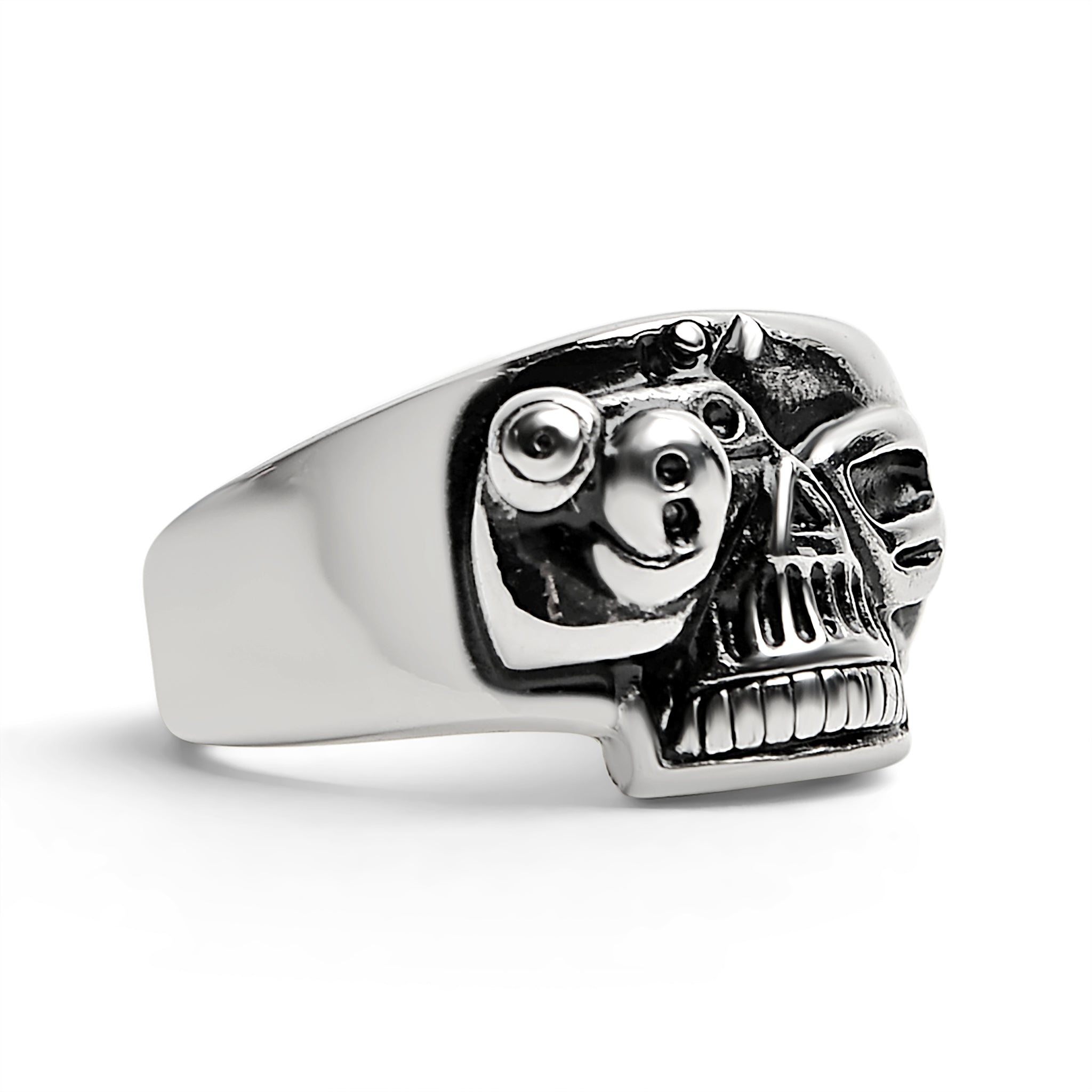 Polished Skull Stainless Steel Ring / SCR2015