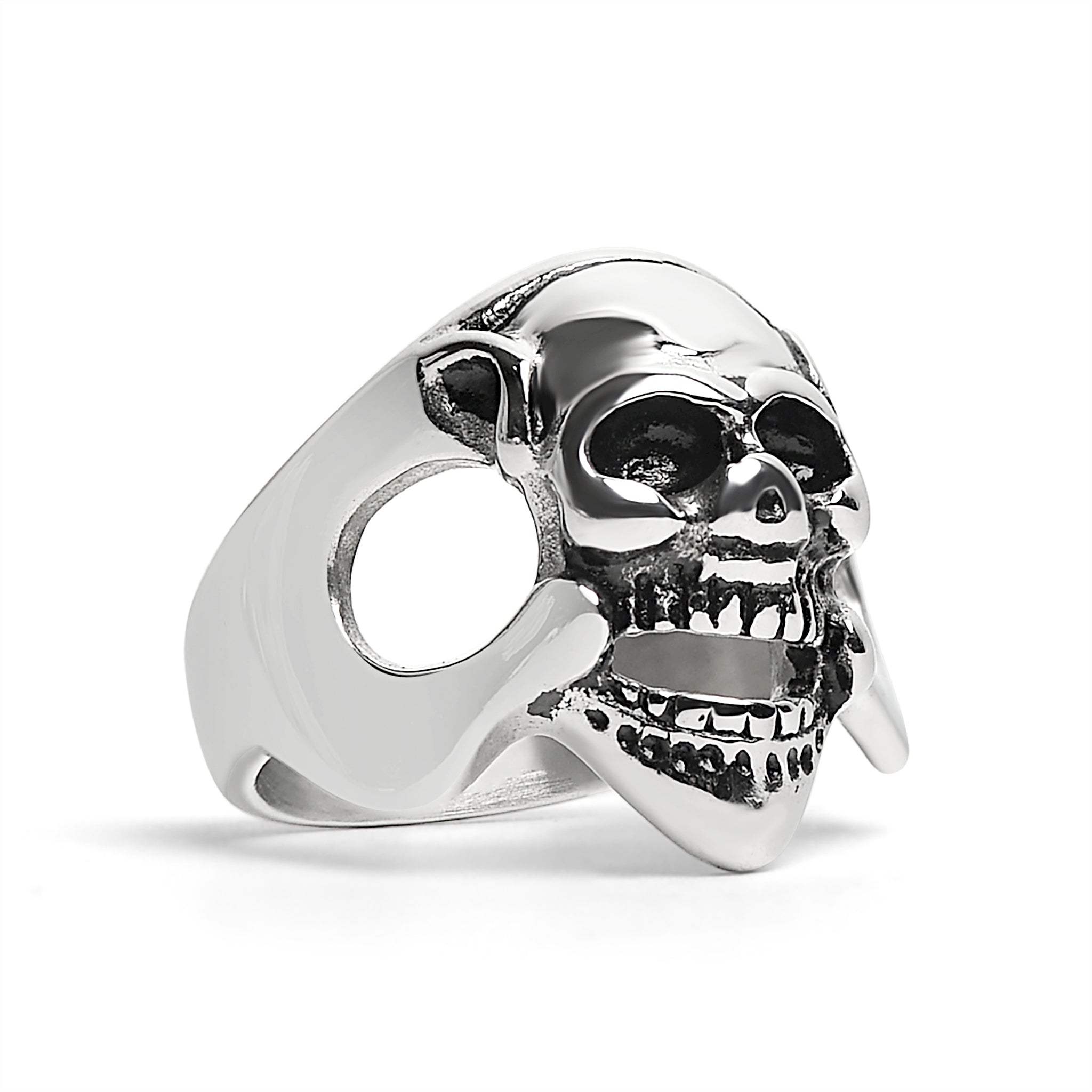 Stainless Steel Polished Skull Ring / SCR2059