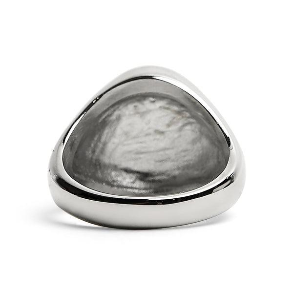Stainless Steel Polished Cross Signet Ring / SCR2215