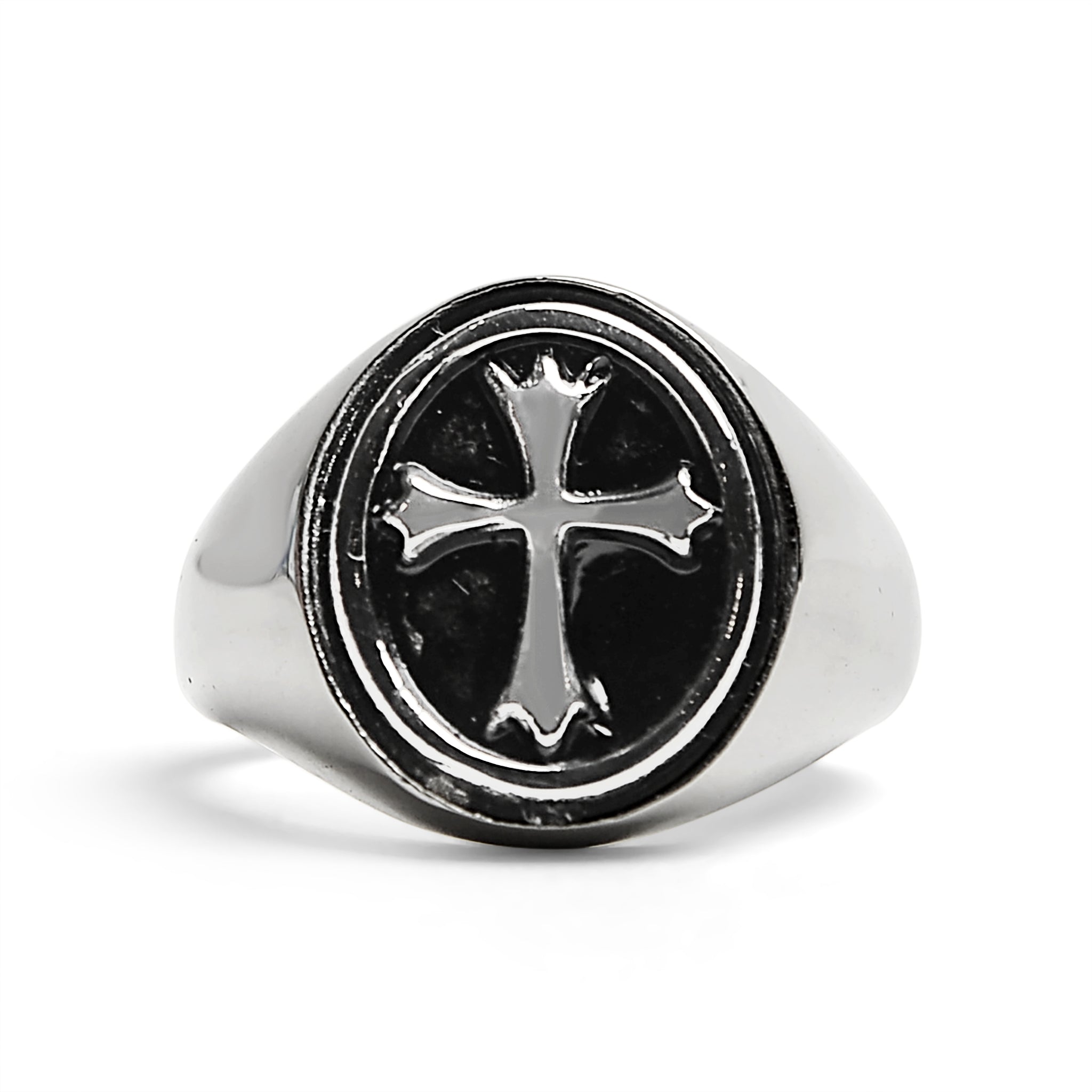Signet croix poli en acier inoxydable/SCR2215