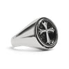 Stainless Steel Polished Cross Signet Ring / SCR2215