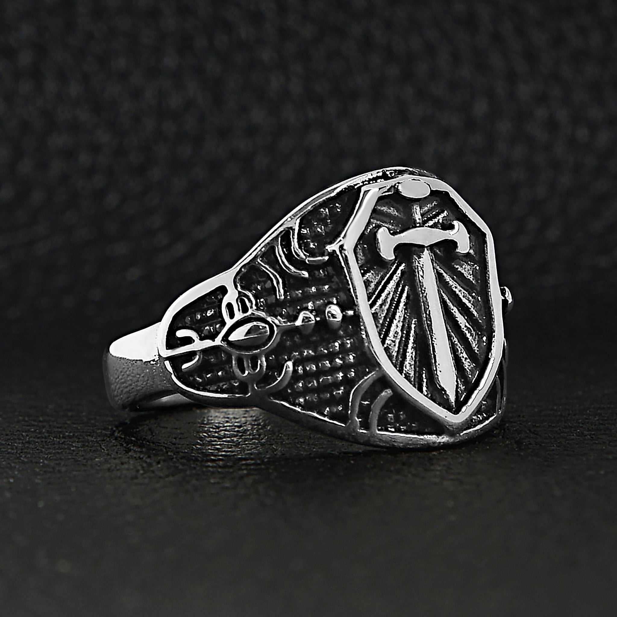 Shield Set Rings Medieval Sword and Shield Signet Ring / SCR2221 – Wholesale Jewelry Website