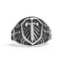 Stainless Steel Medieval Sword and Shield Signet Ring / SCR2221