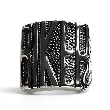 Edelstahl polierte "Biker" Herrenring/SCR2223
