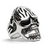 Detailed Skull Stainless Steel Polished Ring / SCR3034