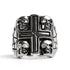 Stainless Steel Polished Multi Skull Cross Signet Ring / SCR3036