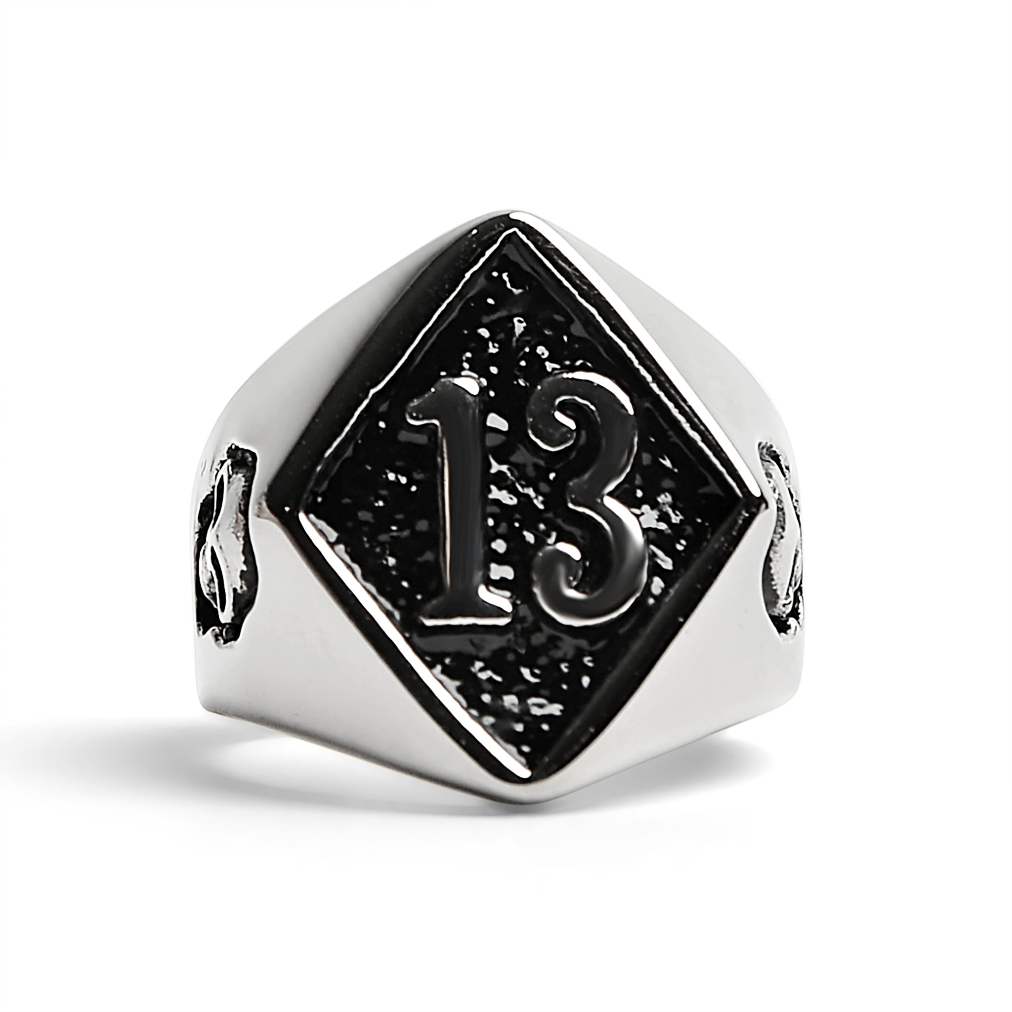 Acier inoxydable "13" et bague chevalière crânes/SCR3043