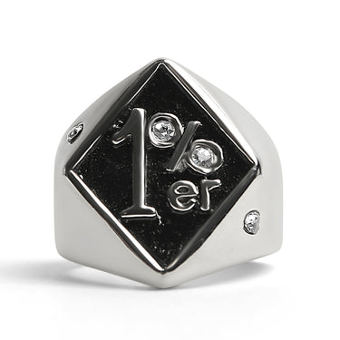 الفولاذ المقاوم للصدأ "1 ٪ ER" مع لهجات CZ Signet Ring / SCR3044