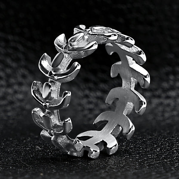 Detailed Spine Stainless Steel Ring / SCR3052