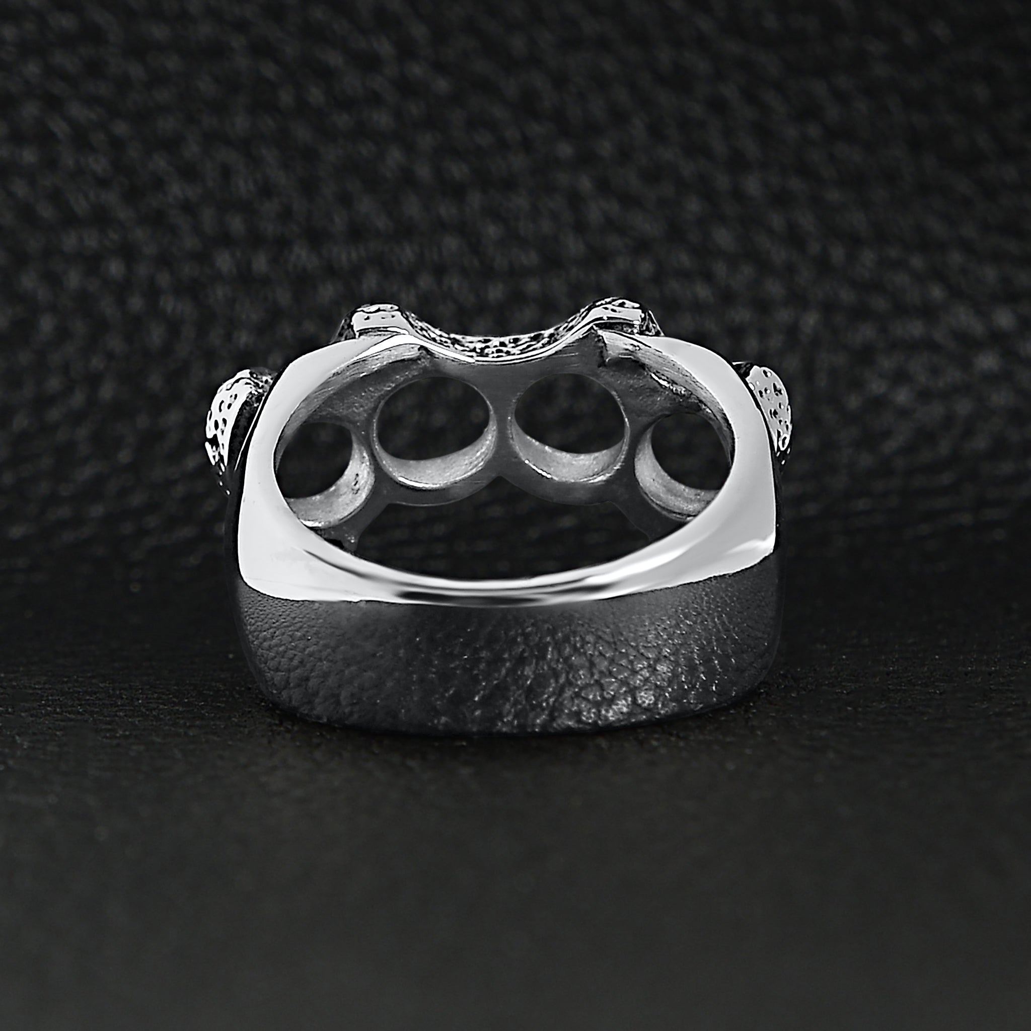 Stainless Steel Brass Knuckles Polished Ring Scr3057 | Wholesale