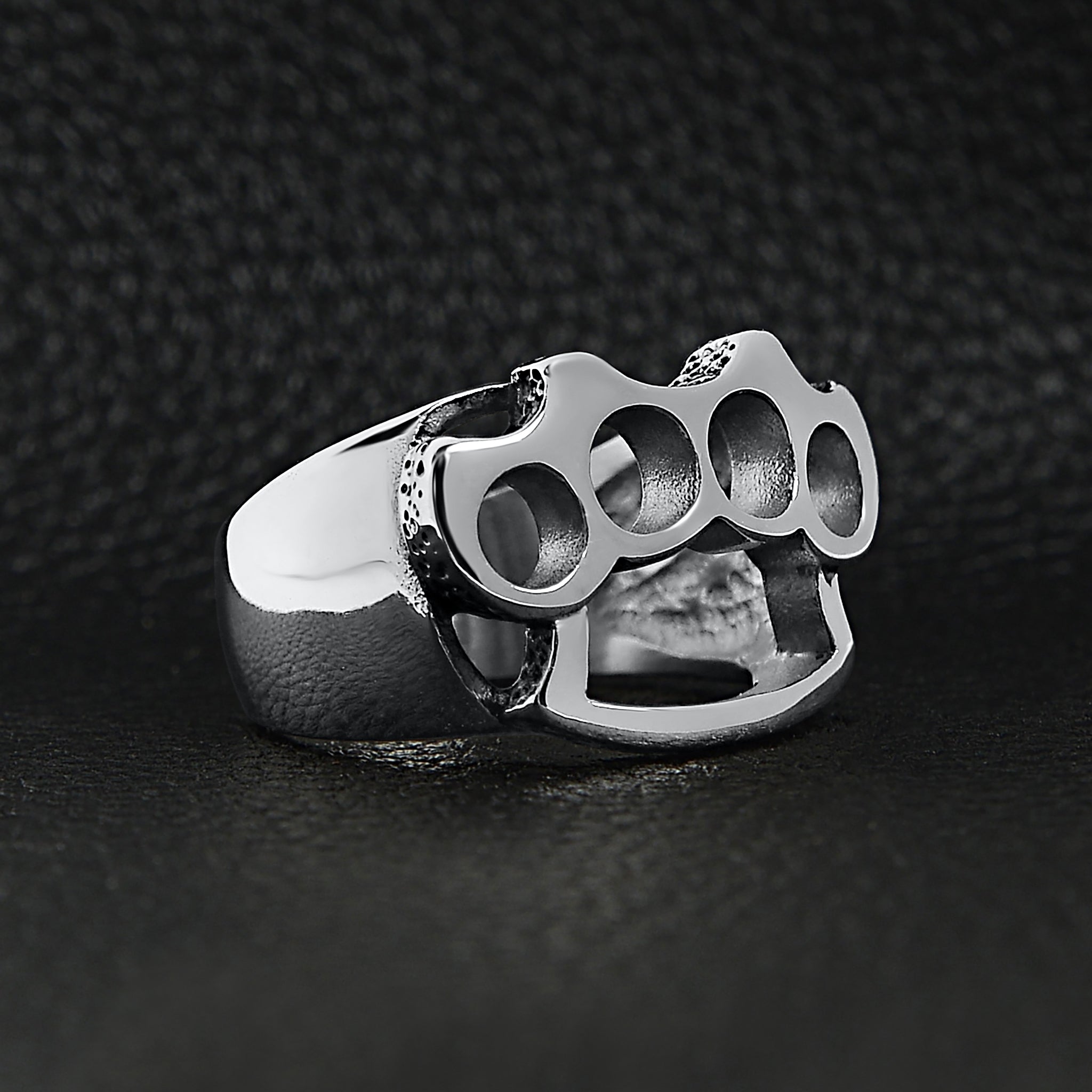 Brass Knuckles Black Stainless Steel Ring – stainlesssteelbikerjewelry