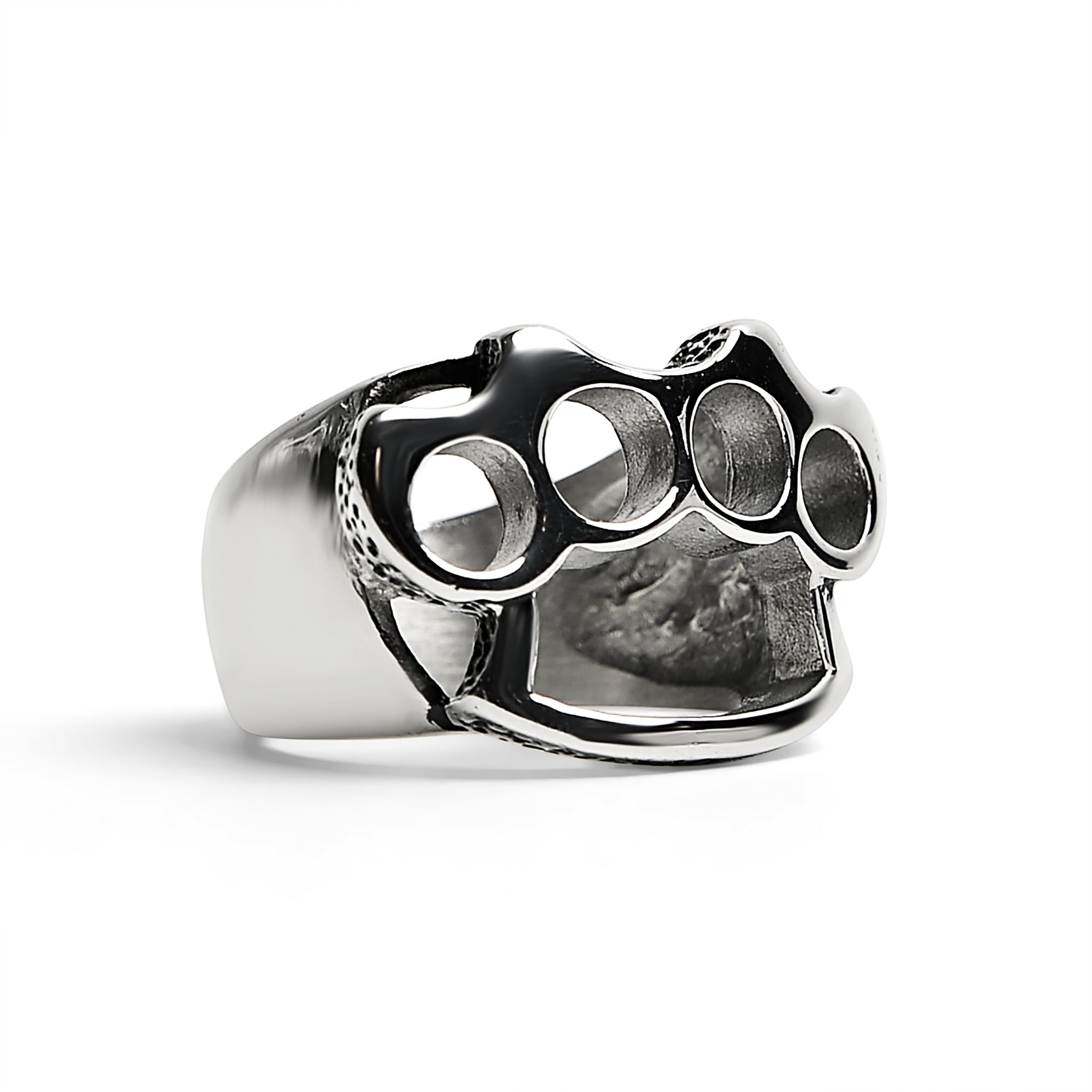 Stainless Steel Brass Knuckles Polished Ring Scr3057 | Wholesale