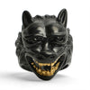 Stainless Steel Black Wolf With 18K Gold PVD Coated Teeth Ring / SCR3076