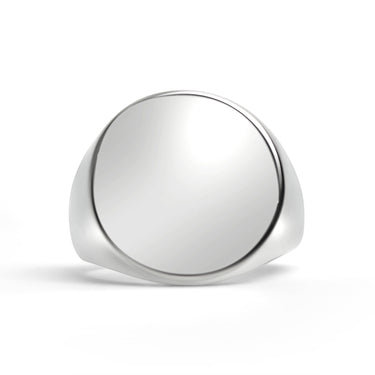 Stainless Steel Polished Round Blank Signet Ring / SCR3087
