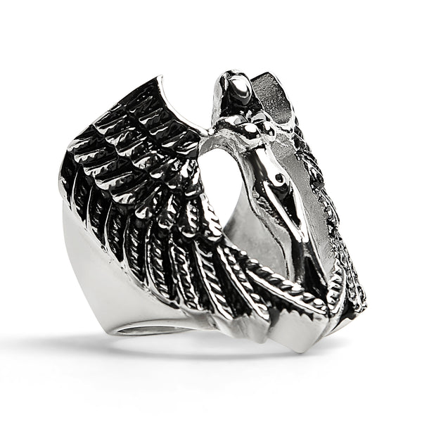 Stainless Steel Large Nude Angel Ring / SCR4004