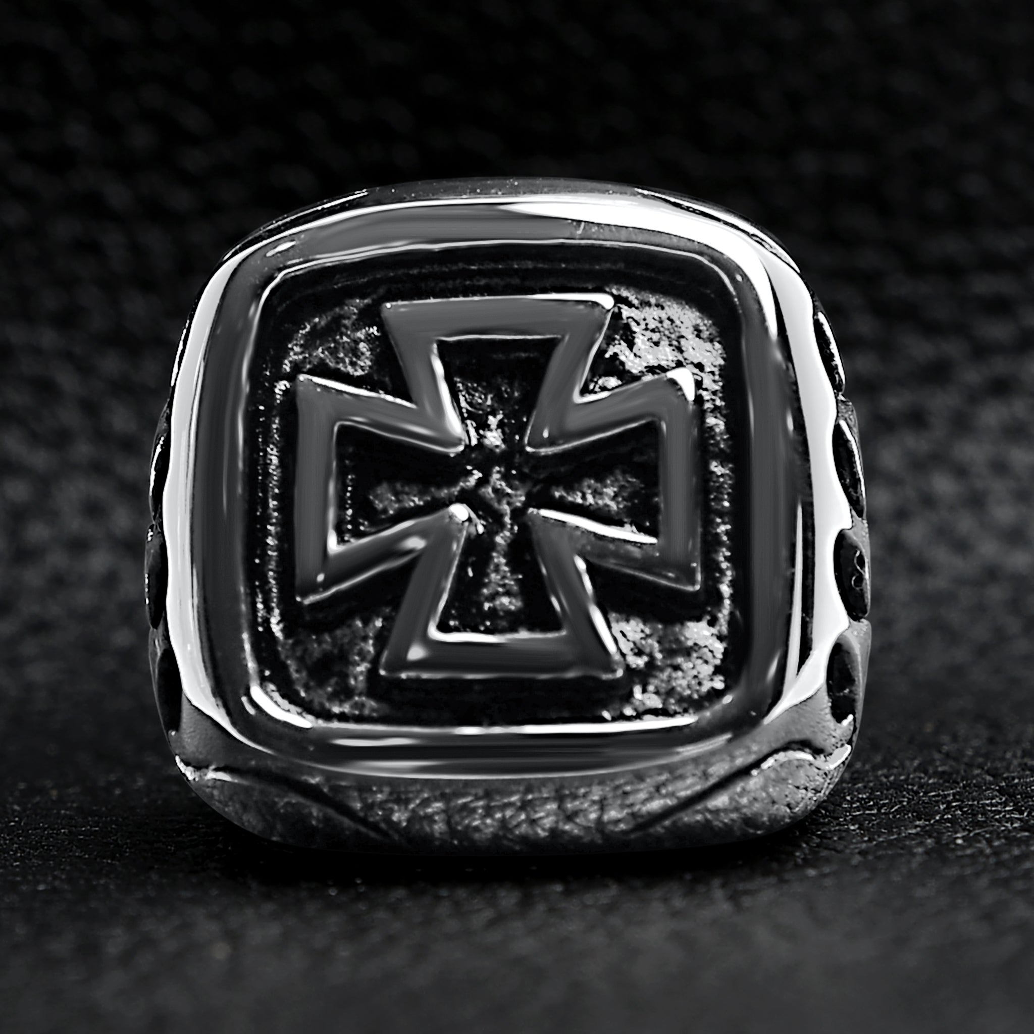 Large Maltese Cross Stainless Steel Ring Scr4008 | Wholesale