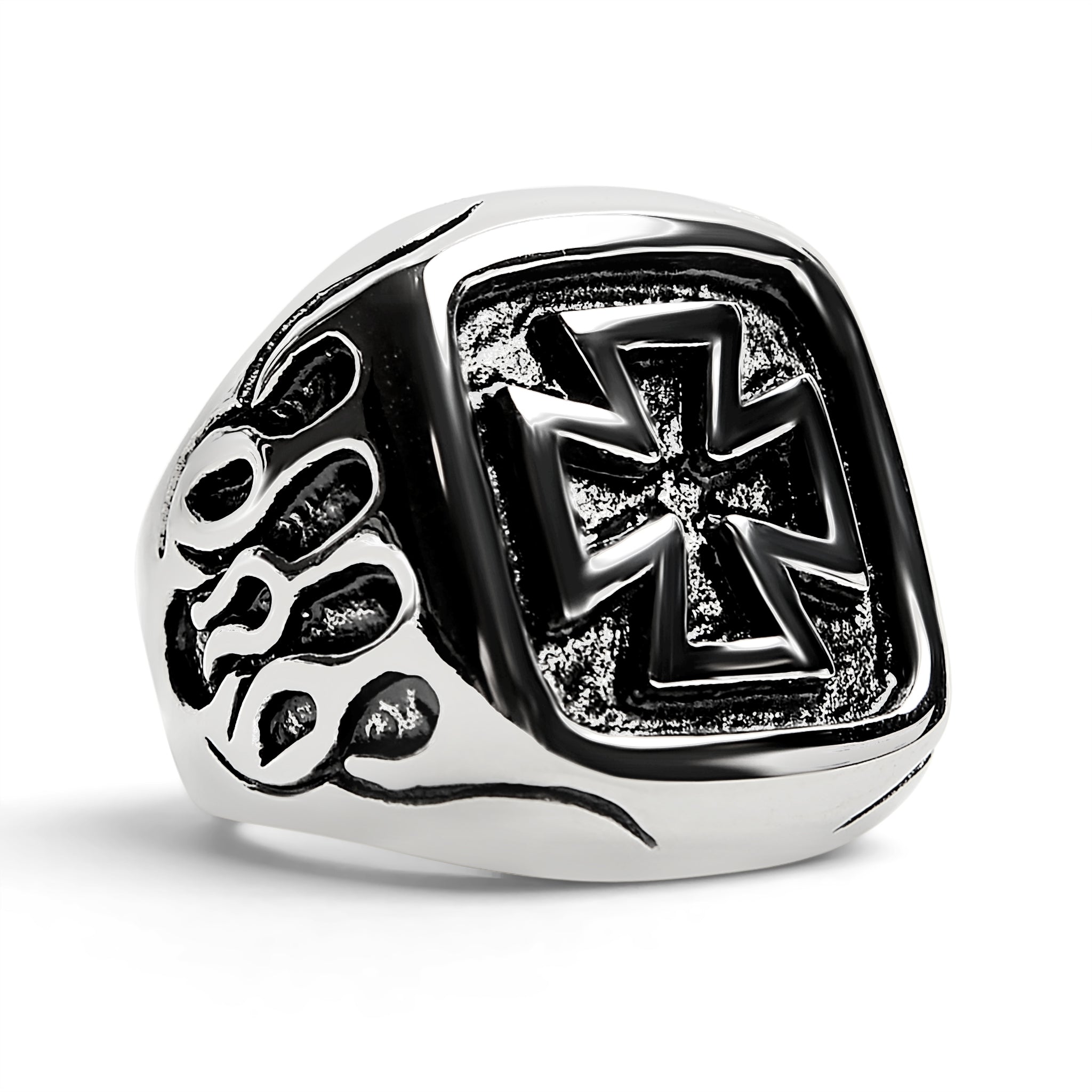 Large Maltese Cross Stainless Steel Ring Scr4008 | Wholesale