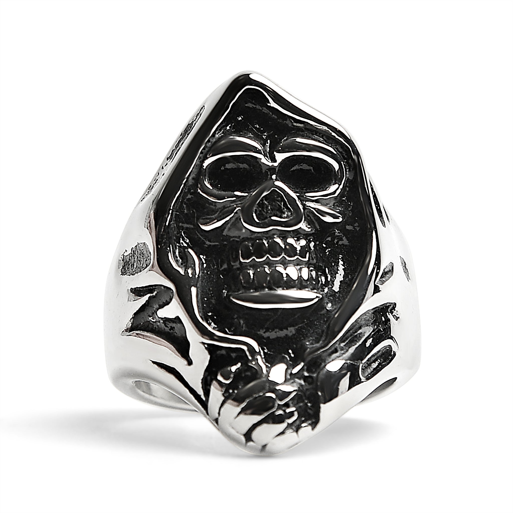 Stainless Steel Grim Reaper Skull Ring / SCR4015