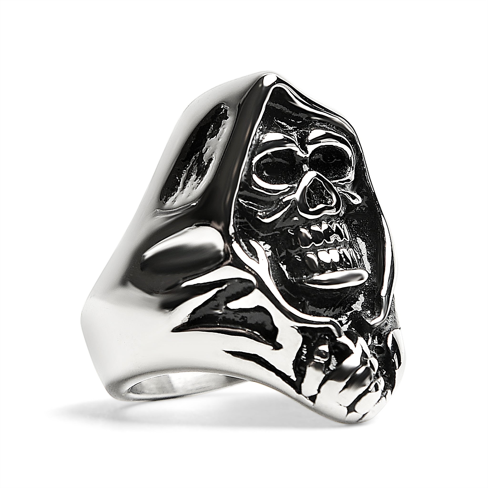 Stainless Steel Grim Reaper Skull Ring / SCR4015