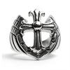 Detailed Cutout Cross Stainless Steel Ring / SCR4018