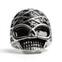 Stainless Steel Skull With Fleur De Lis Pattern Ring / SCR4023