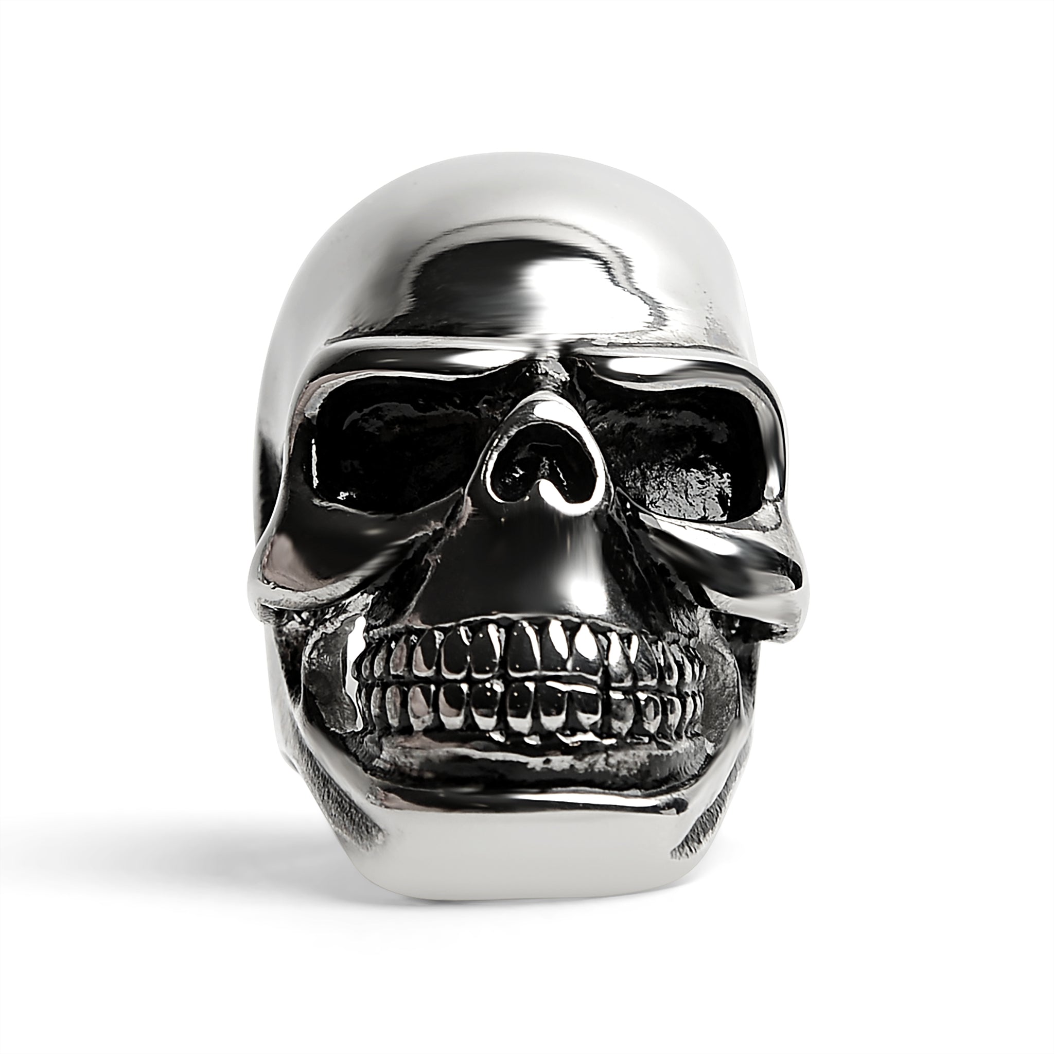 Stainless Steel Grinning Skull Ring / SCR4024