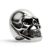 Stainless Steel Grinning Skull Ring / SCR4024