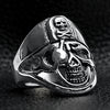 Detailed Eye Patch Skull With Skull Hat Stainless Steel Ring / SCR4028