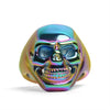 Stainless Steel Rainbow Skull Ring / SCR4044