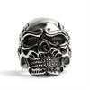 Stainless Steel Skull With Skeleton Accents Ring / SCR4048