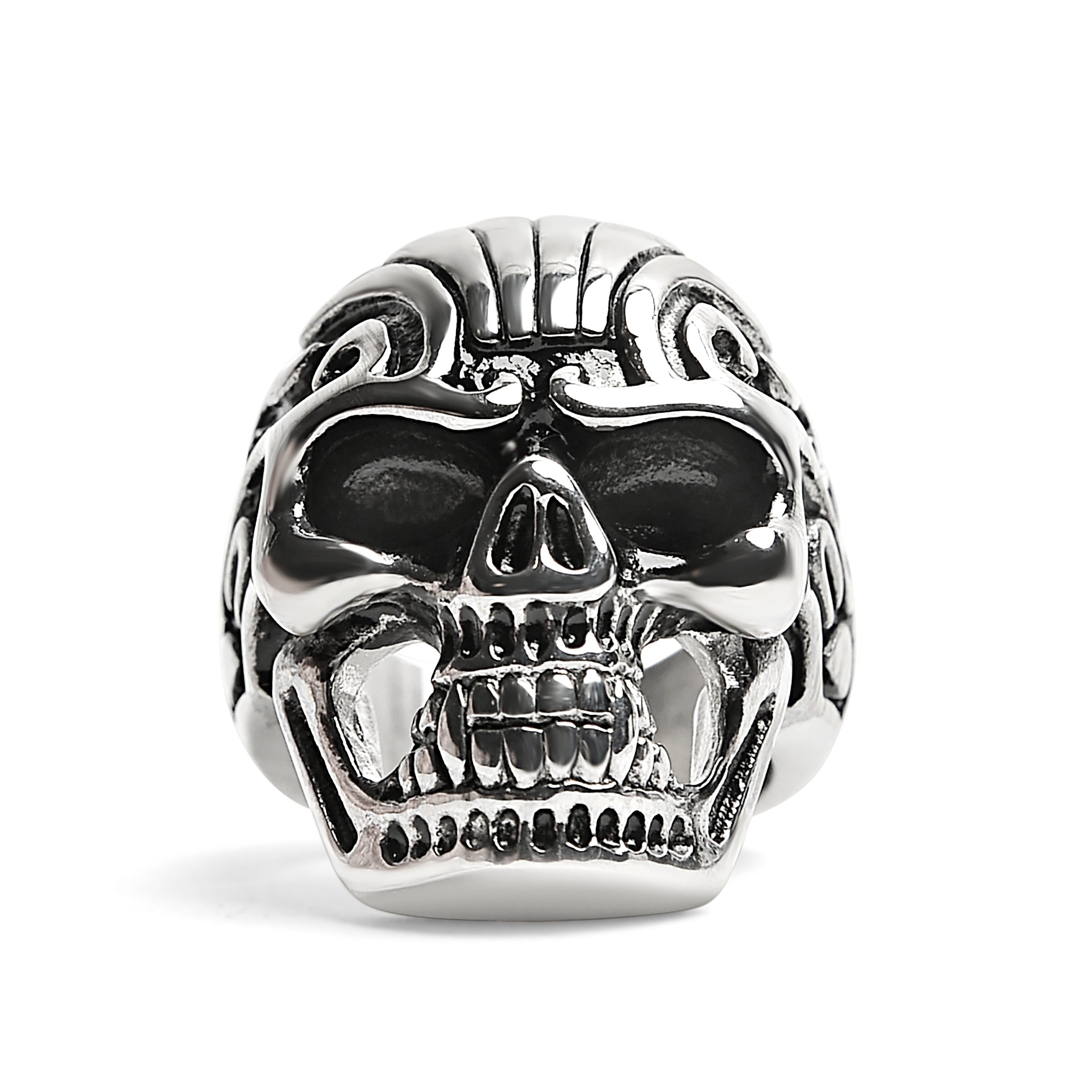 Detaljni prsten od nehrđajućeg čelika Skull/SCR4051