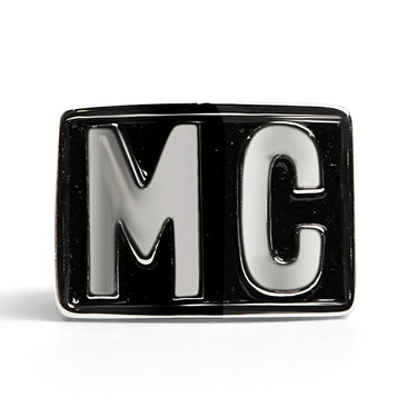 Stainless Steel Motorcycle Club "MC" Insignia Signet Ring / SCR4055