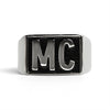 Stainless Steel Motorcycle Club "MC" Insignia Signet Ring / SCR4067