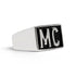 Stainless Steel Motorcycle Club "MC" Insignia Signet Ring / SCR4067